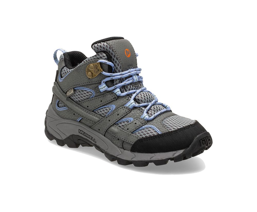 Buty Trekkingowe Merrell Dziecięce Szare - Moab 2 Mid Waterproof - 783102-YTG